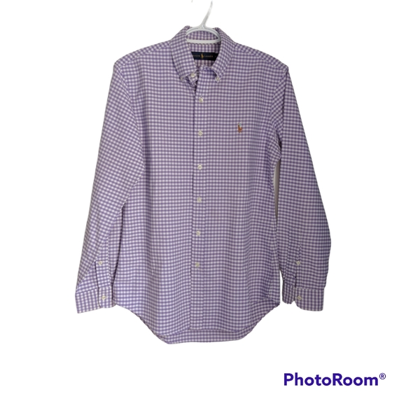 Ralph Lauren Men's Dress Shirt S, Purple/white Check - Picture 1 of 5